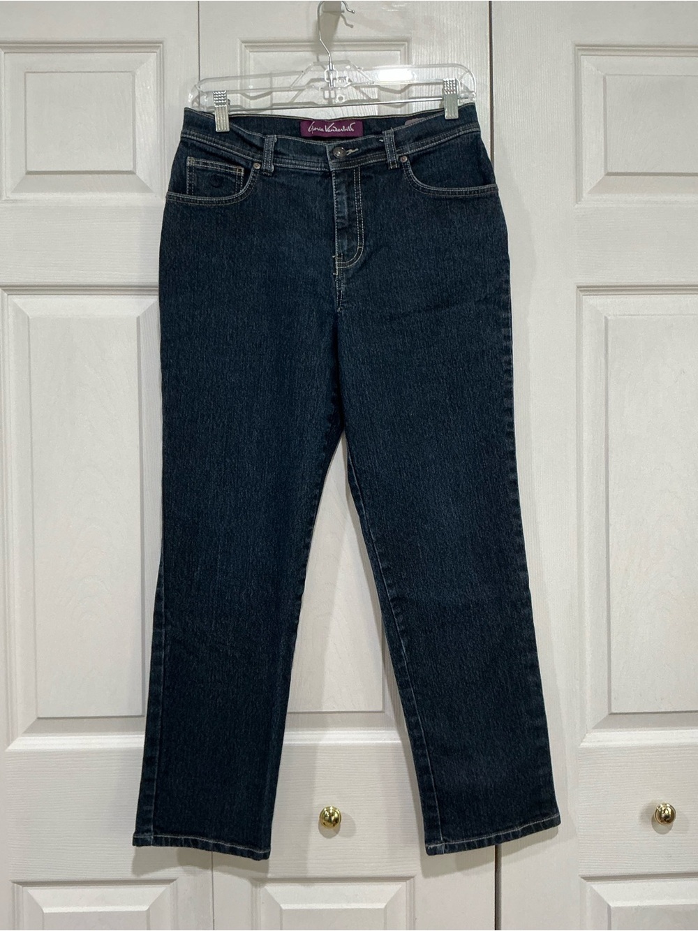 💙 Gloria Vanderbilt Amanda Navy Blue Denim Jeans - 6 Short (01663)